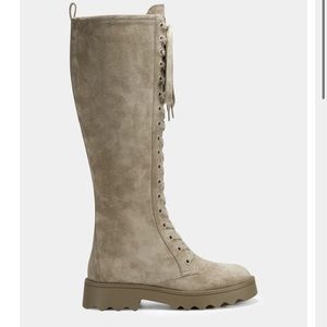 NWT Aerosoles Taupe Combat/Lace Up Knee-High Boot